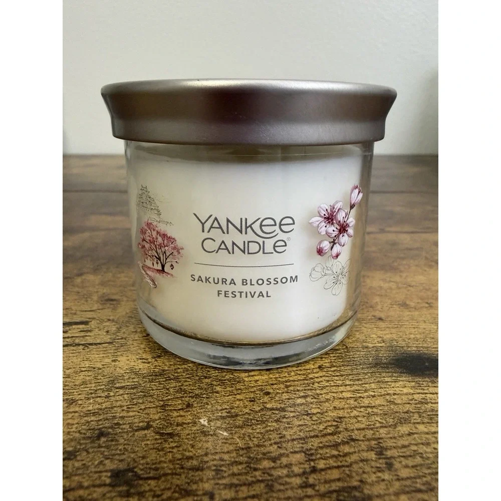 Yankee Candle SAKURA BLOSSOM FESTIVAL Scented Candle Small Jar Home Decor 4.3 OZ